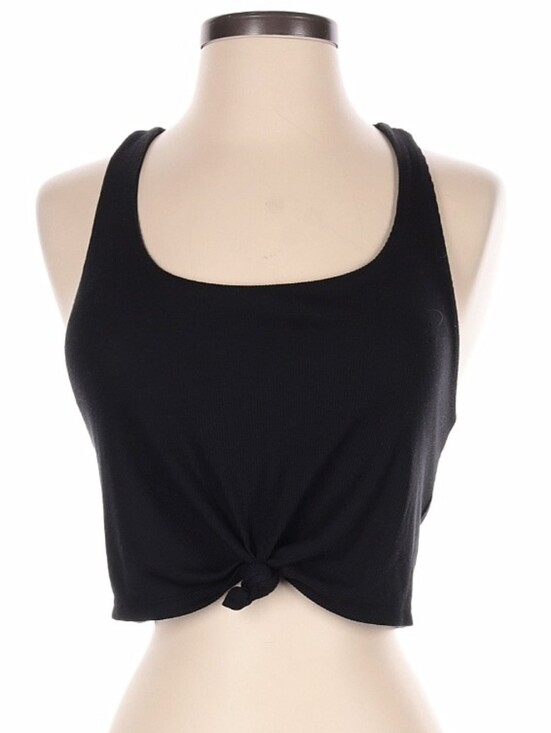 JoyLab Other - JoyLab Black Knot-Front Crop Tank